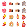 16Pcs 8 Styles Baking Paint Alloy Pendants FIND-TA0009-64-2