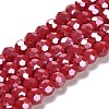 Electroplate Opaque Glass Beads Strands EGLA-A035-P8mm-A16-1