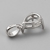 Rhodium Plated Sterling Silver Pendant Cabochon Settings STER-WH0016-07P-2