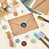 Brass Wax Seal Stamps with Wood Handle AJEW-WH0412-0119-4
