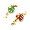 Planet Natural Striped Agate Wire Wrapped Pendant Decorations HJEW-JM04992-2