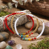 3Pcs Adjustable Chakra Natural & Synthetic Mixed Stone Round Bead Braided Bracelet Sets ZZ4943-4-2