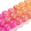 Spray Painted Crackle Glass Beads Strands DGLA-C002-10mm-09-3