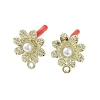Rack Plating Golden Alloy with ABS Pearl Stud Earring Findings EJEW-B036-03G-07-1
