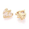 Brass Micro Pave Cubic Zirconia Pendants KK-T071-45G-2