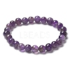Natural Amethyst Bead Stretch Bracelets X-BJEW-K212-B-034-7