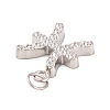 316 Stainless Steel Micro Pave Cubic Zirconia Pendants STAS-K284-01H-P-2