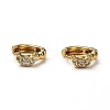 Brass Micro Pave Clear Cubic Zirconia Huggie Hoop Earrings EJEW-H121-14G-2