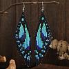 Bohemian Style Handmade Glass Seed Beads Butterfly Wing Tassel Stud Earrings OK8967-1-1