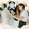 3D Flower Glass Beaded Gauze Cloth Sew on Appliques PATC-WH0008-93A-6
