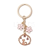 Cat & Flower Alloy Enamel Keychains KEYC-JKC01062-1