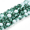 Transparent Baking Paint Glass Beads Strands X-DGLA-N009-8mm-06-2