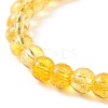 Faceted Glass & Natural Citrine(Dyed & Heated) Stretch Beaded Bracelets Sets BJEW-TA00202-01-7