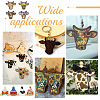 40Pcs 8 Style Single Face Printed Basswood Big Pendants WOOD-AR0001-35-6