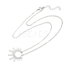 Brass Micro Pave Clear Cubic Zirconia Sun Pendant Necklaces KK-CBA4547-09P-4