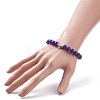 7Pcs 7 Color Natural Malaysia Jade(Dyed) Stretch Bracelets Set with Alloy Hangers BJEW-JB08133-3