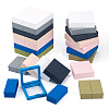 3 Bags 3 Styles Square Transparent PE Thin Film Suspension Jewelry Display Box CON-TA0001-38B-3