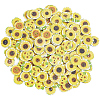200Pcs 2-Hole Printed Wooden Buttons BUTT-SP0001-22-7