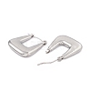 Non-Tarnish 304 Stainless Steel Trapezoid Thick Hoop Earrings for Women EJEW-B018-07P-2