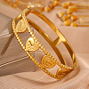 304 Stainless Steel Heart Wave Cutout Hinged Cuff Bangles for Women WG6F9C2-01-1