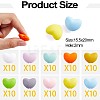 100Pcs Heart Silicone Beads for Keychain Making Cute Silicone Beads Bulk Silicone Bead Kit for Jewelry DIY Craft Making JX310A-3