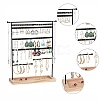 Iron Jewelry Display Stand with Wood Tray AJEW-Z032-01A-2