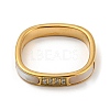 Ion Plating(IP) 304 Stainless Steel Rectangle Finger Ring RJEW-C059-01G-3