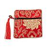 Chinese Brocade Tassel Zipper Jewelry Bag Gift Pouch ABAG-F005-12-1