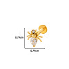 Spider 316L Surgical Stainless Steel Clear Cubic Zirconia 17 Gauge Internally Threaded Labrets WGBD99E-03-1