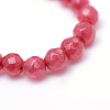 Faceted Round Dyed Natural White Jade Bead Strands X-G-R344-3mm-12-4