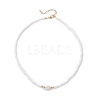 Plastic Imitation Keshi Pearl & Round Glass Seed Beaded Necklaces for Women NJEW-JN05462-4