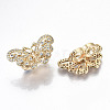 Brass Micro Pave Clear Cubic Zirconia Pendants KK-T062-31G-NF-2