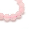 Frosted Natural Rose Quartz Round Bead Strands X-G-M064-6mm-09-2