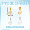 4Pcs 2 Colors 925 Sterling Silver Glue-on Flat Pad Bails STER-PH0004-38-2