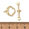 Brass Micro Pave Clear Cubic Zirconia Toggle Clasps KK-N254-76G-4