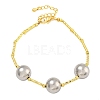 Rack Plating Round Brass Beaded Bracelets for Women BJEW-B106-19P-1