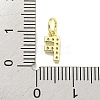 Letter Brass Micro Pave Clear Cubic Zirconia Pendants KK-K354-06G-F-3
