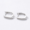 Brass Micro Pave Cubic Zirconia Hoop Earring Findings with Latch Back Closure KK-T048-033P-NF-1