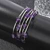 Natural  Amethyst Chip Warp Bracelets BJEW-JB01517-02-6