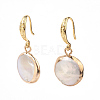 Plated Natural Baroque Pearl Keshi Pearl Beads Dangle Earrings EJEW-JE02788-1