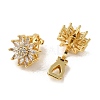 Rack Plating Real 18K Gold Plated Brass Sunflower Shape Clip-on Earrings X-EJEW-B034-05G-2