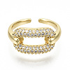 Brass Micro Pave Clear Cubic Zirconia Cuff Rings RJEW-S045-019G-NR-3