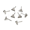 Tarnish Resistant Earring Cabochon Settings 304 Stainless Steel Ear Studs Blank Settings STAS-Q170-11-4