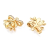 Christmas Theme Brass Pave Clear Cubic Zirconia Pendants KK-T073-03G-2