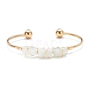 Natural Mixed Stone Beads Wrapped Cuff Bangle BJEW-JB07471-4