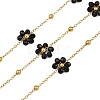 Glass & 304 Stainless Steel Cable Chain Beaded Chains SA-CBAD321-03E-1
