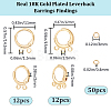 Beebeecraft 24Pcs 2 Style Brass Huggie Hoop Earring Findings FIND-BBC0002-63-2