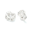 Brass Micro Pave Cubic Zirconia Rondelle European Beads KK-H532-33S-1