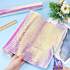 Iridescent PU Leather Fabric FIND-WH0117-07-3