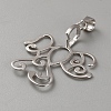 1Pc Rhodium Plated Sterling Silver Pendant Blank Shape Cabochon Settings STER-BC0002-91-3